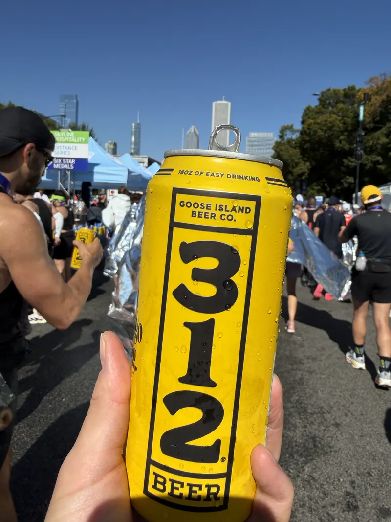 A yellow can of beer picked up after the race.
