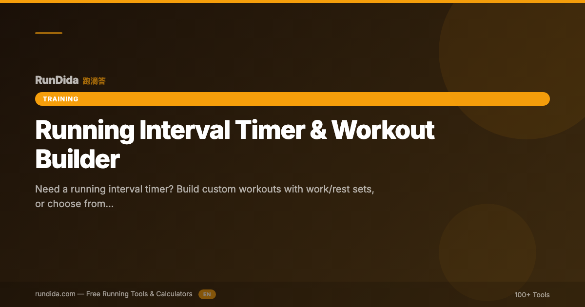 Running Interval Timer & Workout Builder | RunDida