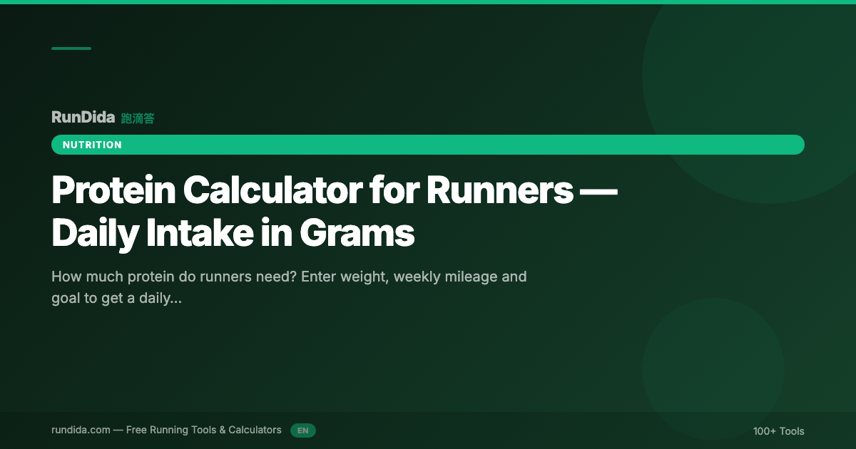 Protein Calculator for Runners — Daily Intake in Grams | RunDida