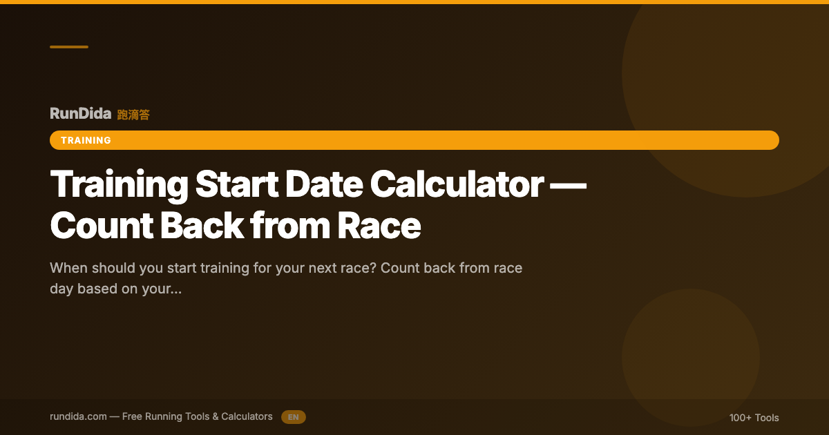 Training Start Date Calculator — Count Back from Race | RunDida