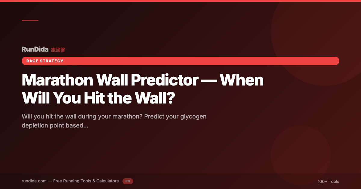 Marathon Wall Predictor — When Will You Hit the Wall? | RunDida